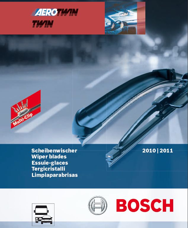 Каталог стеклоочистителей Bosch Aerotwin и Twin